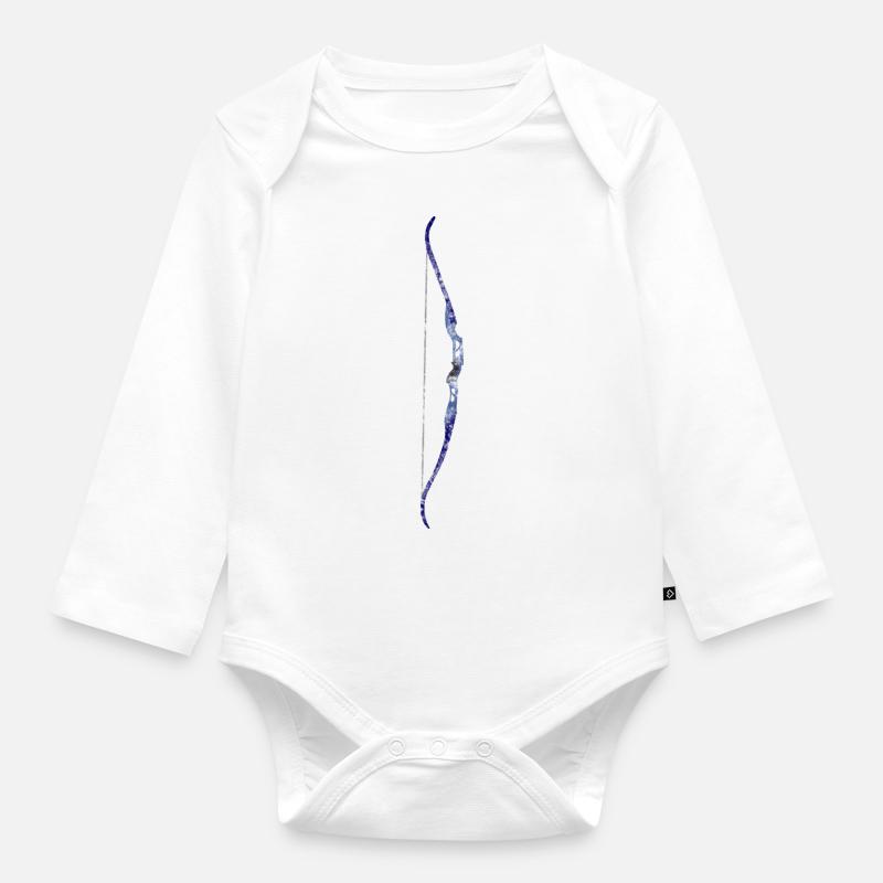 Recurvebogen Bogenschießen Bogenschütze - Baby Bio-Langarm-Body - Weiß