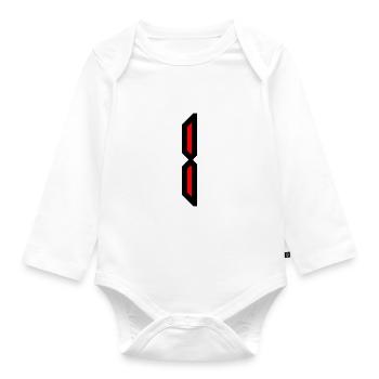1. 1 YEAR. 1ST ANNIVERSARY. BIRTHDAY 1 YEAR. ONE - Organic Longsleeve Baby Bodysuit - white - Front