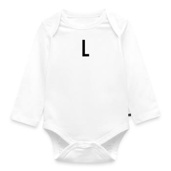 Letter L Name Gift Present Bachelor - Organic Longsleeve Baby Bodysuit - white - Front