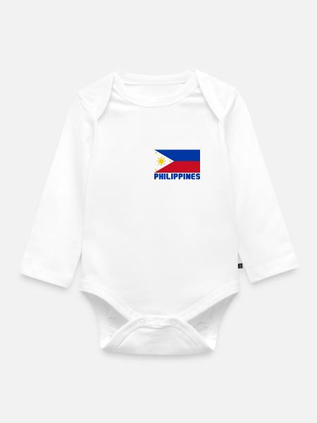 Philippinen - Baby Bio-Langarm-Body - Weiß