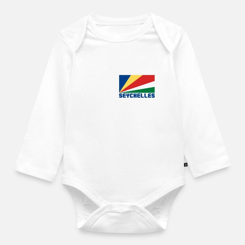Seychelles - Body Bébé bio manches longues - blanc