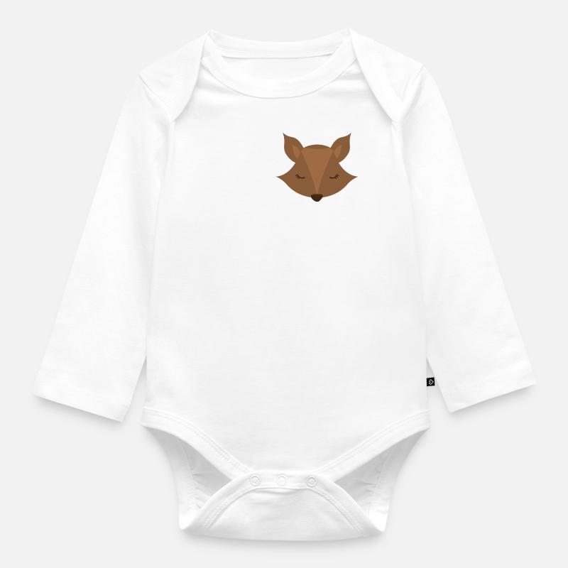 Fuchs, der schläft - Baby Bio-Langarm-Body - Weiß
