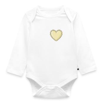 Kasnudel heart - Organic Longsleeve Baby Bodysuit - white - Front