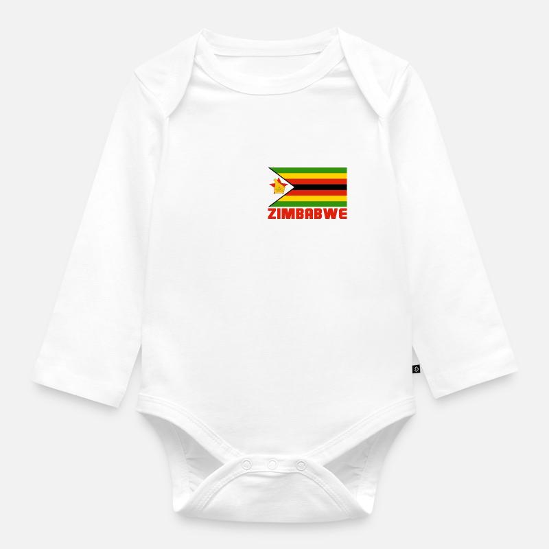 Zimbabwe - Body Bébé bio manches longues - blanc
