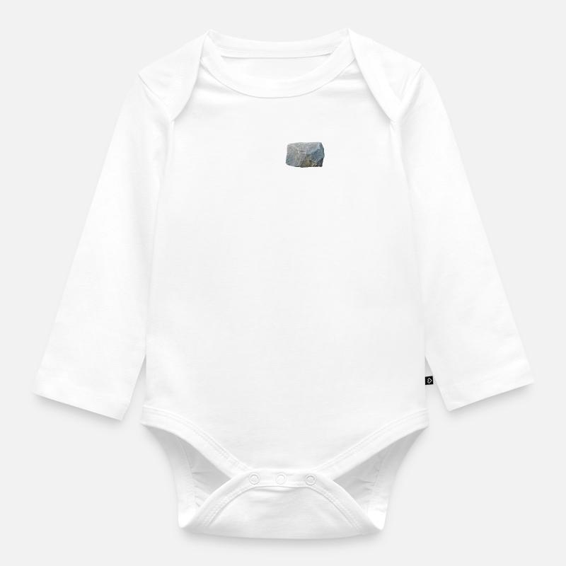Stein klein / Geschenk Geschenkidee - Baby Bio-Langarm-Body - Weiß