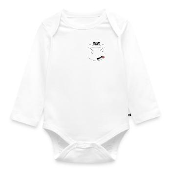 poche poitrine - Body Bébé bio manches longues - blanc - Devant