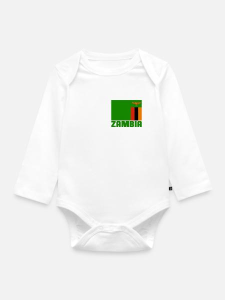 Sambia - Baby Bio-Langarm-Body - Weiß