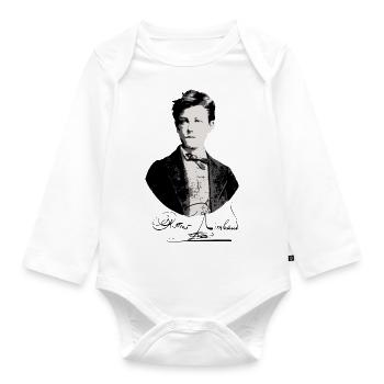 Rimbaud+signature.png - Body Bébé bio manches longues - blanc - Devant