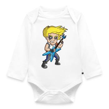 Rock Star Lead Guitarist - Organic Longsleeve Baby Bodysuit - white - Front