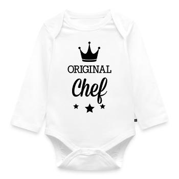 Original three star deluxe cooking - Organic Longsleeve Baby Bodysuit - white - Front