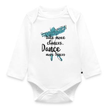 Take more dance - Organic Longsleeve Baby Bodysuit - white - Front