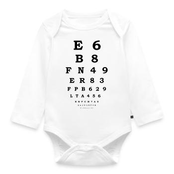 vision test - Organic Longsleeve Baby Bodysuit - white - Front