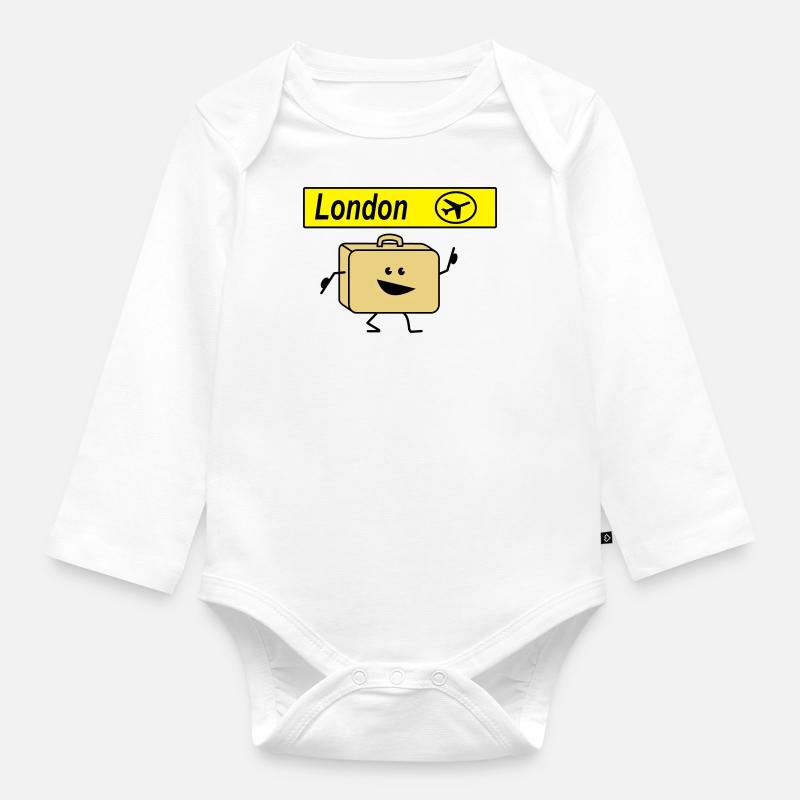 suitcase london - Body Bébé bio manches longues - blanc
