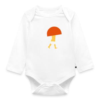 Mensch im Regen - Minimal - Baby Bio-Langarm-Body - Weiß - Vorne