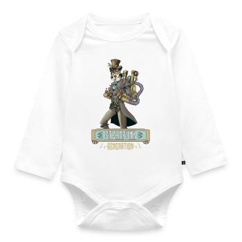 Steampunk-Generation - Baby Bio-Langarm-Body - Weiß - Vorne