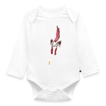 Der Hahn (weiß) - Baby Bio-Langarm-Body - Weiß - Vorne