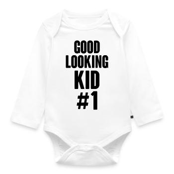 Good Looking Kid #1 - Baby Bio-Langarm-Body - Weiß - Vorne