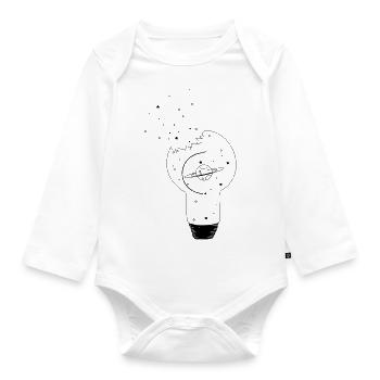 Birne Sterne - Baby Bio-Langarm-Body - Weiß - Vorne