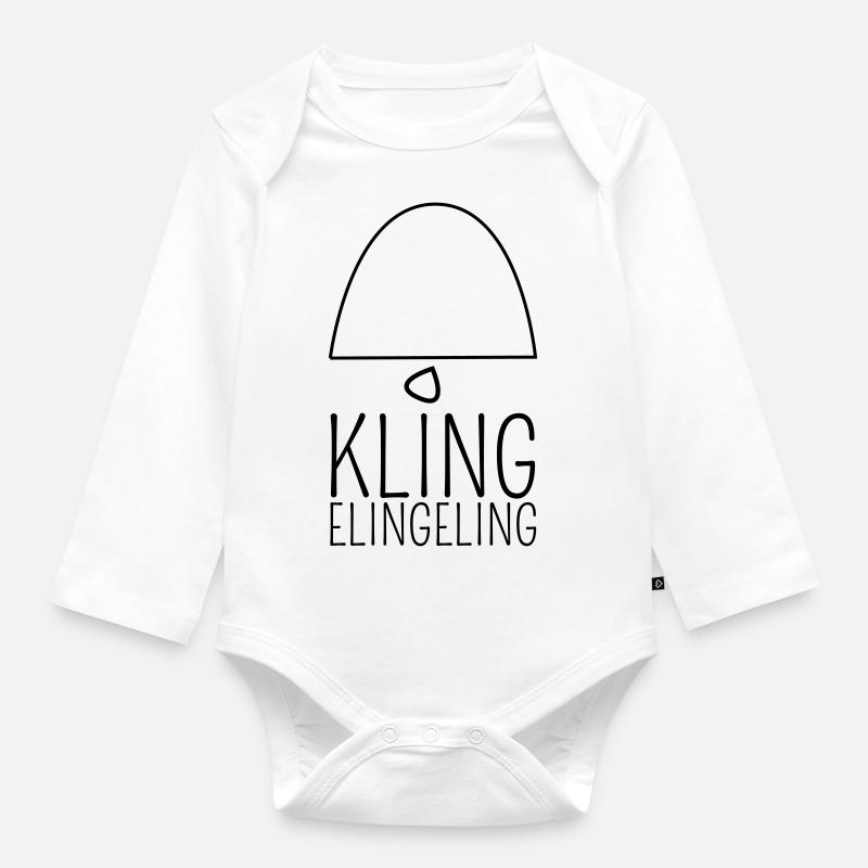 Klingelingeling - Baby Bio-Langarm-Body - Weiß