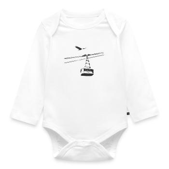 Gondel mit Adler schwarz - Baby Bio-Langarm-Body - Weiß - Vorne