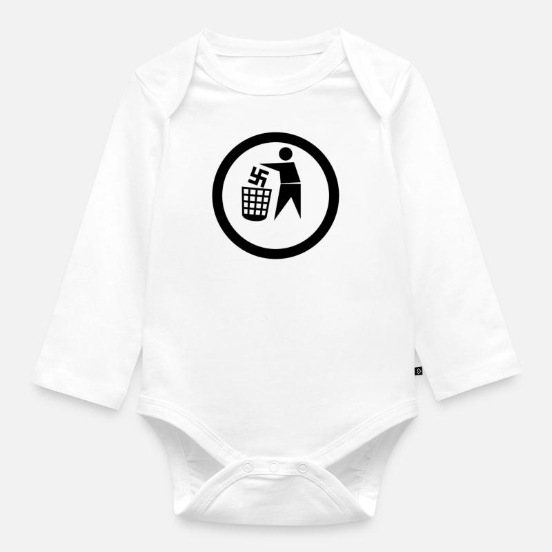Keep your environment clean - Organic Longsleeve Baby Bodysuit - white