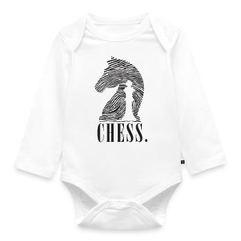 Chess DNA finger imprint - Organic Longsleeve Baby Bodysuit - white - Front