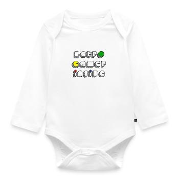 Retro Gamer Inside Joystick Gamer Zocke Pixelart - Organic Longsleeve Baby Bodysuit - white - Front
