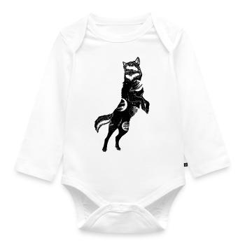 Wolf Universum - Baby Bio-Langarm-Body - Weiß - Vorne