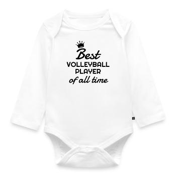 Volleyball - Volley Ball - Volley-Ball - Sport - Organic Longsleeve Baby Bodysuit - white - Front