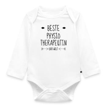 Krankengymnast / Krankengymnastin / Physio / - Baby Bio-Langarm-Body - Weiß - Vorne