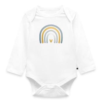 Rainbow blue - Organic Longsleeve Baby Bodysuit - white - Front