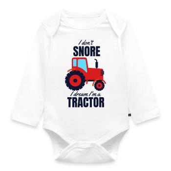 tractor - Organic Longsleeve Baby Bodysuit - white - Front