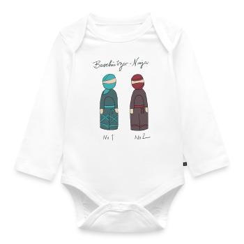 Ninja Beschützer - Baby Bio-Langarm-Body - Weiß - Vorne