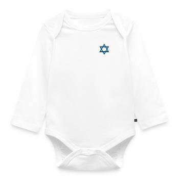 Davidstern - Baby Bio-Langarm-Body - Weiß - Vorne