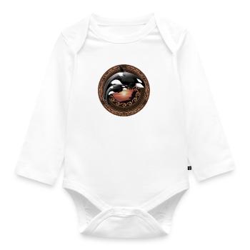 Orca killer whale - Organic Longsleeve Baby Bodysuit - white - Front