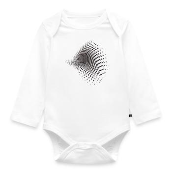 Optical illusion pattern shapes geometry gift - Organic Longsleeve Baby Bodysuit - white - Front