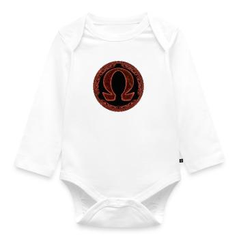 Omega Symbol - Baby Bio-Langarm-Body - Weiß - Vorne