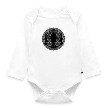 Omega Symbol - Baby Bio-Langarm-Body - Weiß - Vorne