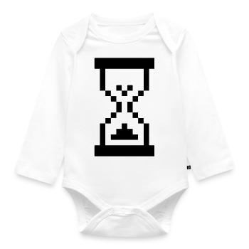 Sablier d'ordinateur - Concept d'attente - Body Bébé bio manches longues - blanc - Devant