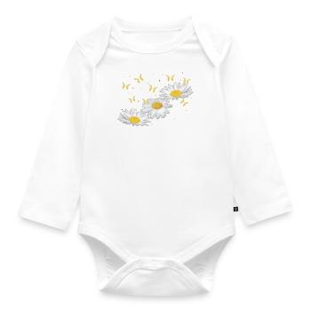 Margeriten, Blumen, Sommer - Baby Bio-Langarm-Body - Weiß - Vorne