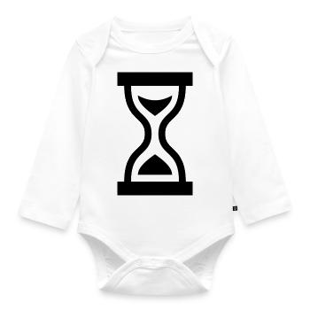 Clock - Organic Longsleeve Baby Bodysuit - white - Front