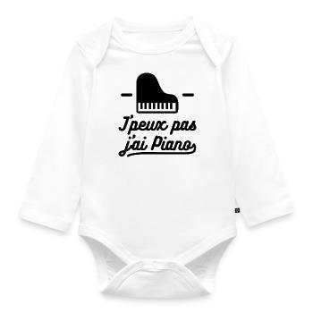 J'peux pas j'ai piano - Body Bébé bio manches longues - blanc - Devant