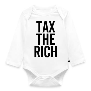 Tax The Rich - Organic Longsleeve Baby Bodysuit - white - Front