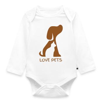 Love pets - Baby Bio-Langarm-Body - Weiß - Vorne