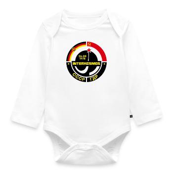 Interkosmos Geschenk DDR Ossi Ostdeutschland - Baby Bio-Langarm-Body - Weiß - Vorne