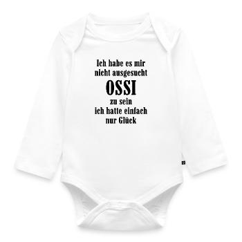 Ossi DDR Geschenk Ostdeutschland Trabi - Baby Bio-Langarm-Body - Weiß - Vorne