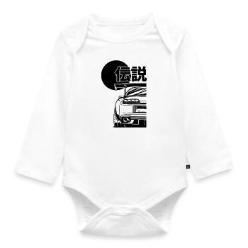 A80 Silhouette Gift JDM Motorsport Japan Car - Organic Longsleeve Baby Bodysuit - white - Front