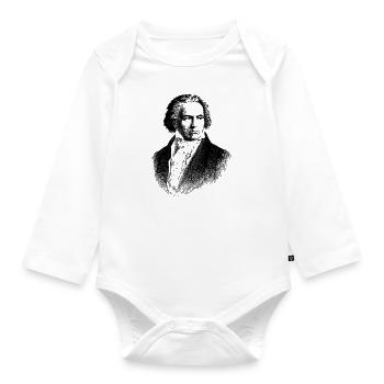 Ludwig van Beethoven Gift Portrait Music - Organic Longsleeve Baby Bodysuit - white - Front