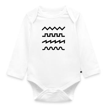 Schallwellen Synthesizer Musik Musiker Geschenk - Baby Bio-Langarm-Body - Weiß - Vorne