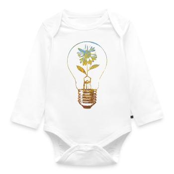 Lampe und Blume - Baby Bio-Langarm-Body - Weiß - Vorne